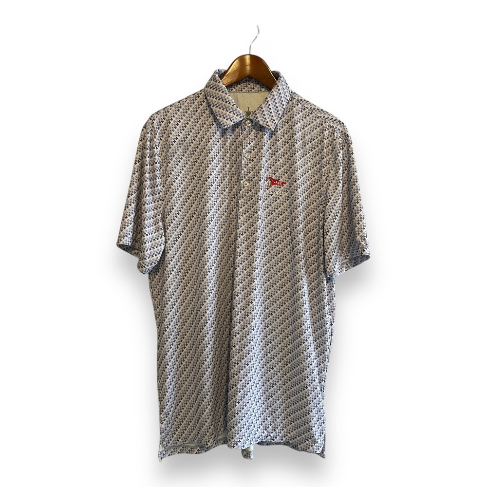 U.S. Open LACC 123rd Golf Polo Mens Large Blue Floral Print Performance Shirt